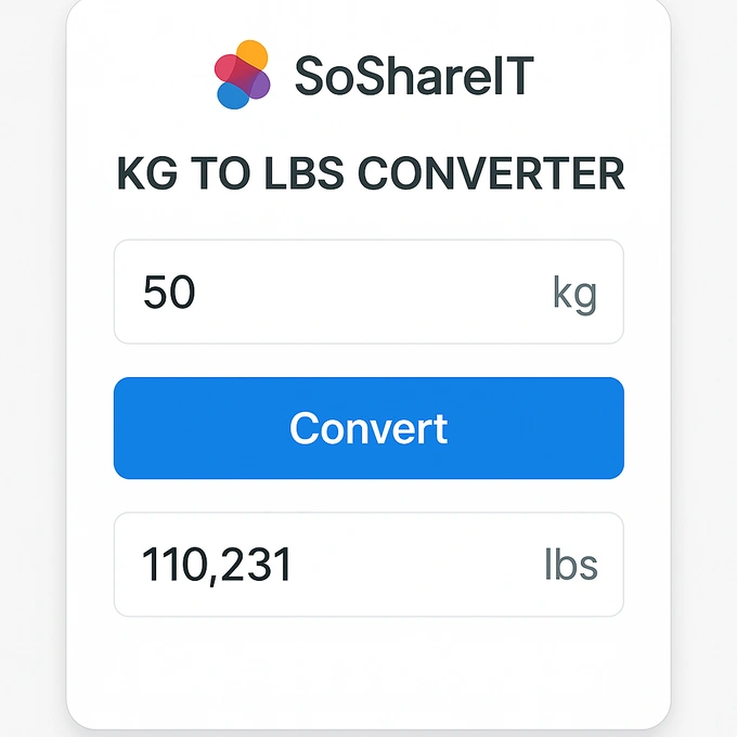 Instant KG to LBS Conversion Calculator